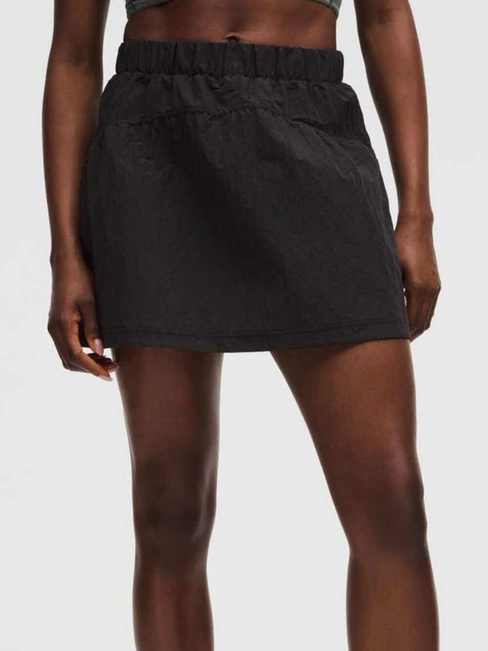 NWT lululemon Crinkle Nylon High-Rise Mini Skirt Black Medium